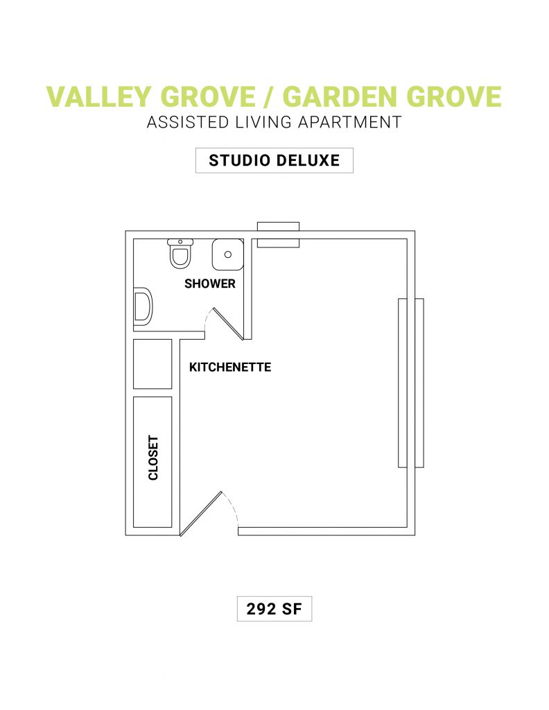 Blueprints_Valley Grove – Garden Grove – Assisted Living Apartment – STUDIO DELUXE